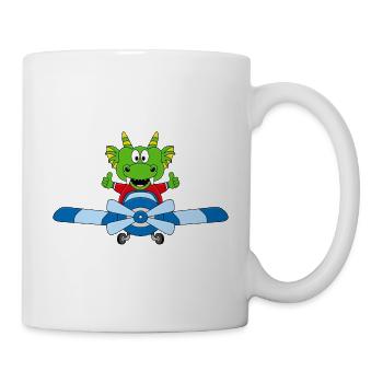 DRACHE - FLUGZEUG - PILOT - KIND - BABY - Tasse - Weiß - Rechts