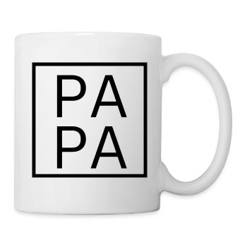 PAPA mit Quadrat Style Vatertag Geschenk 2024 - Tasse - Weiß - Rechts