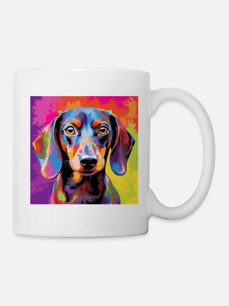 Dachshund Pop Art - Mug - white