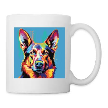 Deutscher Schäferhund Pop Art - Tasse - Weiß - Rechts
