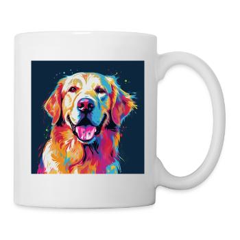 Golden Retriever Pop Art - Tasse - Weiß - Rechts