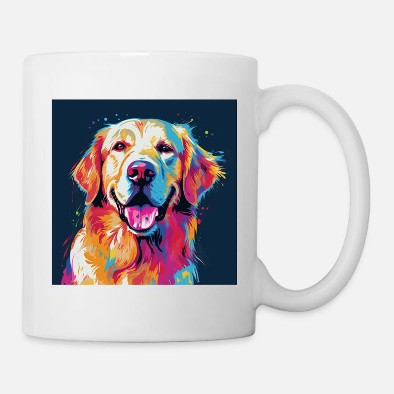 Golden Retriever Pop Art - Mug - white