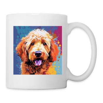 Golden Doodle Pop Art - Tasse - Weiß - Rechts