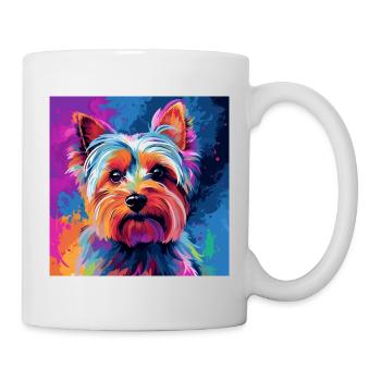 Yorkshire Terrier Pop Art - Tasse - Weiß - Rechts