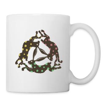 Drei Oster Hasen - Tasse - Weiß - Rechts