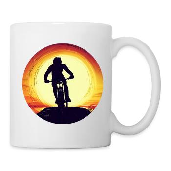 Mountain Bike Downhill Sunset - Mug - white - Right