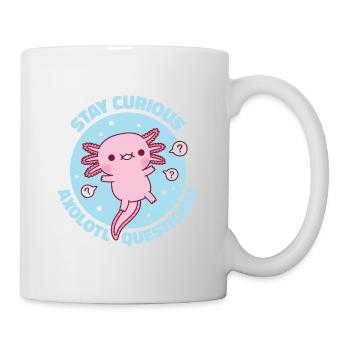 Cute Axolotl Stay Curious Axolotl Questions Pun - Mug - white - Right