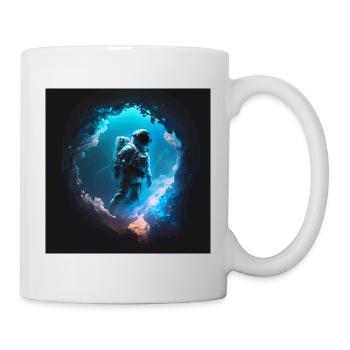 Astronaut im Weltall Artwork - Tasse - Weiß - Rechts