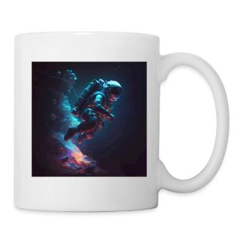 Astronaut im Weltall Artwork - Tasse - Weiß - Rechts