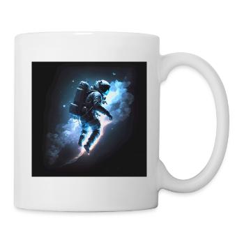Astronaut im Weltall Artwork - Tasse - Weiß - Rechts