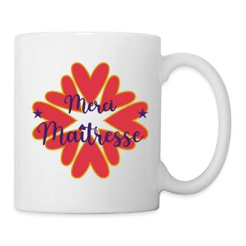 MAÎTRESSE. MAITRE. MERCI. MERCI MAÎTRESSE. ECOLE - Mug blanc - blanc - Droite