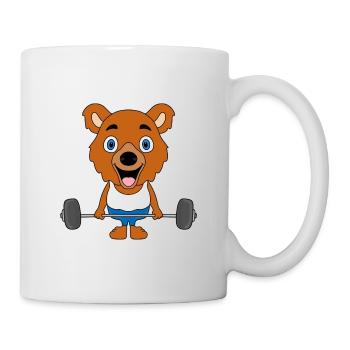 BODYBUILDING - FITNESS - TEDDY - BÄR - SPORT - Tasse - Weiß - Rechts