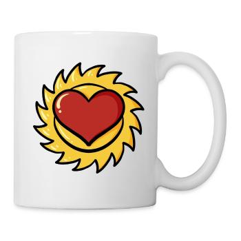 Herzsonne Sonne Herz Geschenkidee - Sonnenherz - Tasse - Weiß - Rechts
