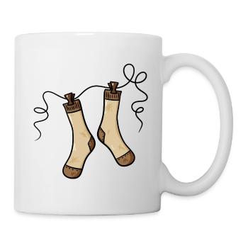 Socks lingerie gift idea - lazy sock on leash - Mug - white - Right
