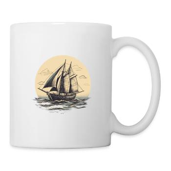 Sail Shiff vintage illustration - Mug - white - Right