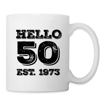 Bonjour 50 Anniversaire - Mug blanc - blanc - Droite