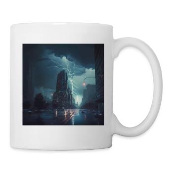 Gewitter Storm Poster - Tasse - Weiß - Rechts