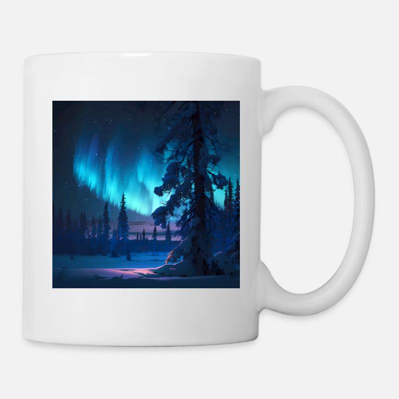 Aurores boréales - Mug blanc - blanc