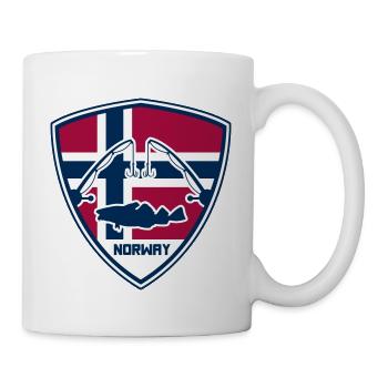 NORWAY - Fishing - Flag - Tasse - Weiß - Rechts