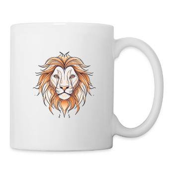 wild lion Löwe charmant linie Design - Tasse - Weiß - Rechts