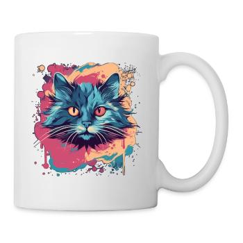 Paintful Cat Cat Colorful Abstract Wild - Mug - white - Right