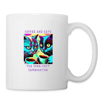 Kaffee & Katzen - Die schnurrende Kombination - Tasse - Weiß - Rechts