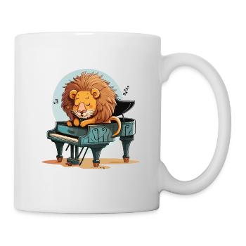 Musikalischer Löwe - Tasse - Weiß - Rechts