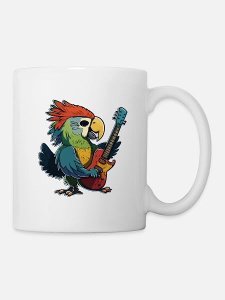 Gitarre Papagei - Tasse - Weiß