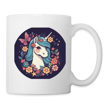 Elegant unicorn with butterfly flowers - Mug - white - Right