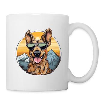 Cool dog with sunglasses - Mug - white - Right