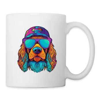 Cool dog with sunglasses - Mug - white - Right