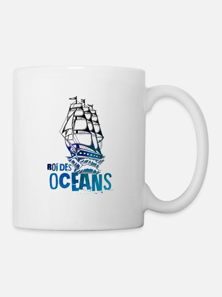 Roi des océans old school art - Mug blanc - blanc