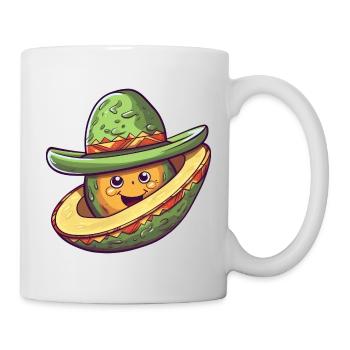 Avocado with Mexican sombrero hat - Mug - white - Right