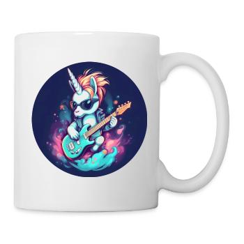 Coole Einhorn-Gitarren-Rocker - Tasse - Weiß - Rechts