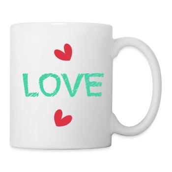 LOVE. SAINT VALENTIN. EVJF. JE T'AIME. I LOVE YOU. - Mug blanc - blanc - Droite