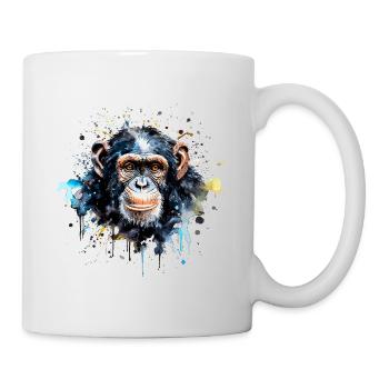 Aquarelle de chimpanzé - Mug blanc - blanc - Droite