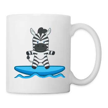 Zebra surfing - Mug - white - Right