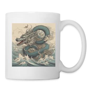 Drache - Tasse - Weiß - Rechts