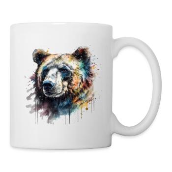 Cool Colorful Watercolor Bear - Mug - white - Right