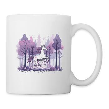 Licorne sur un vélo à paillettes - Mug blanc - blanc - Droite