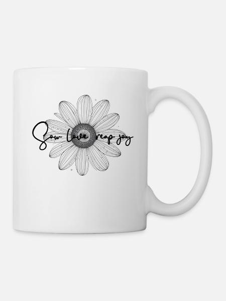 Sunflower Minimalism Positive Thinking - Mug - white