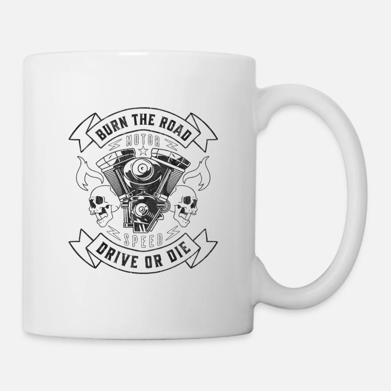 BURN THE ROAD - Mug blanc - blanc