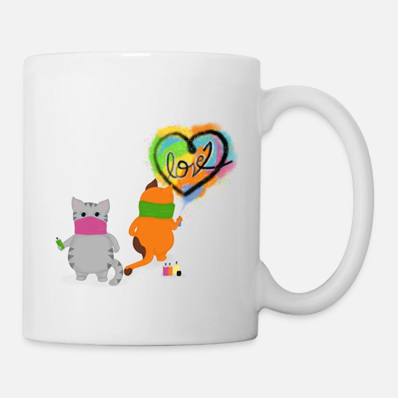 La guérilla du graffiti répand l’amour - Mug blanc - blanc