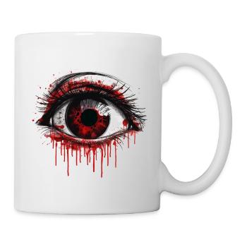 Oeil ensanglanté - Mug blanc - blanc - Droite