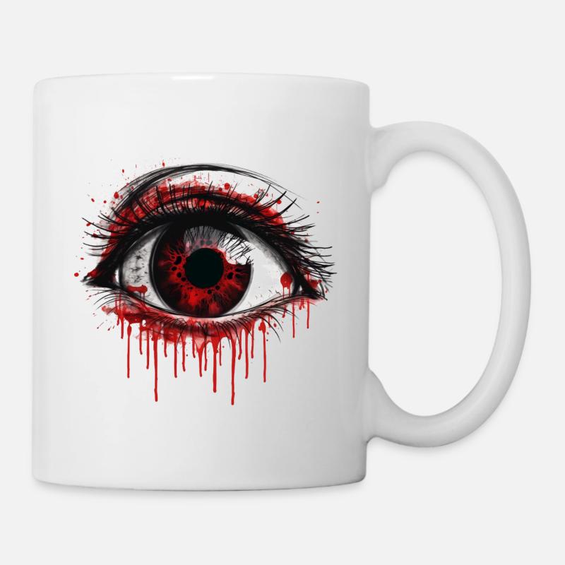 Auge blutig - Tasse - Weiß