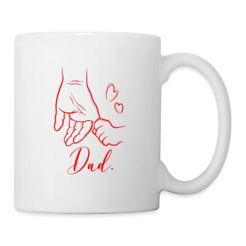 Hände Vater und Kind Strichzeichnungen - Tasse - Weiß - Rechts