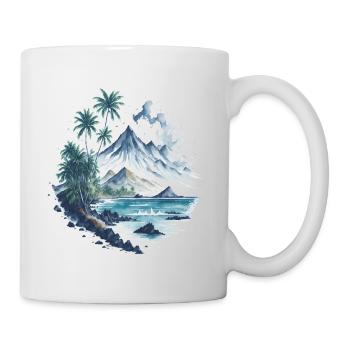 Tropical Paradise watercolor painting - Mug - white - Right