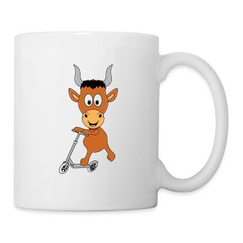 STIER - BULL - KUH - ROLLER - TIER - KIND - BABY - Tasse - Weiß - Rechts
