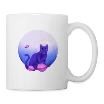 Chat astronaute violet - Mug blanc - blanc - Droite