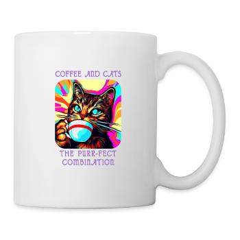 Crazy Catfeine: Café et chats en harmonie! - Mug blanc - blanc - Droite
